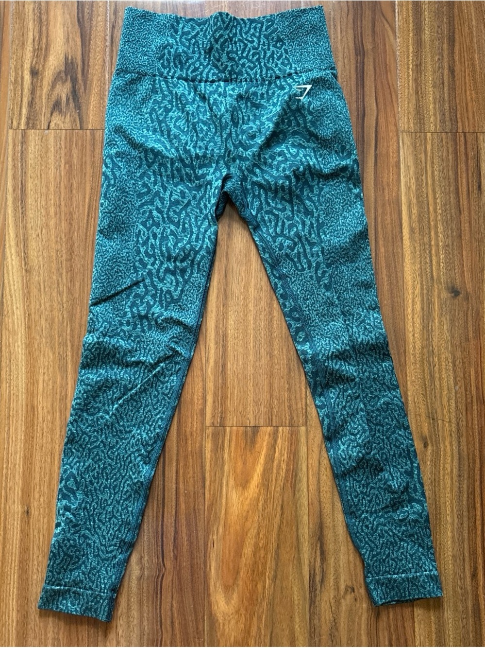 Gymshark Dark Teal Adapt Seamless Animal-Print Leggings Size Small